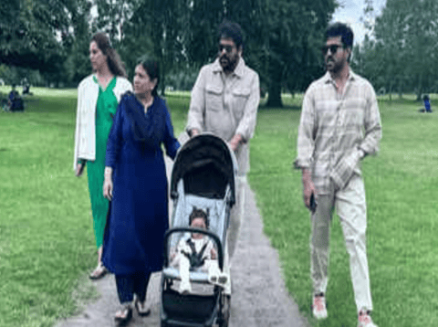 Chiranjeevi Posts Adorable Family Pic with Ram Charan and Upasana in London